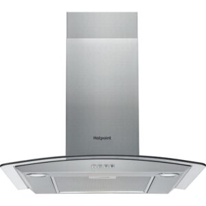 60cm Chimney Cooker Hood, Stainless Steel, D Rated - Hotpoint PHGC64FLMX - Naamaste London Homewares - 1