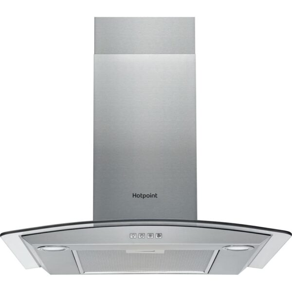 70cm Chimney Cooker Hood, Stainless Steel - Hotpoint PHGC74FLMX - Naamaste London Homewares - 1