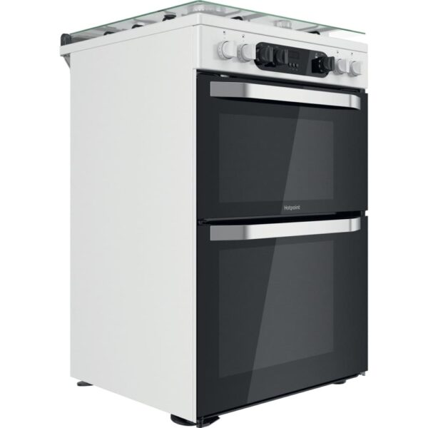 60cm Dual Fuel Cooker with Double Oven, White, A Rated - Hotpoint HDM67G9C2CW - Naamaste London Homewares - 4