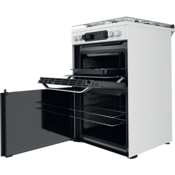 60cm Dual Fuel Cooker with Double Oven, White, A Rated - Hotpoint HDM67G9C2CW - Naamaste London Homewares - 5