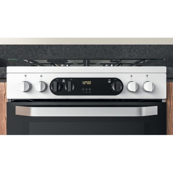 60cm Dual Fuel Cooker with Double Oven, White, A Rated - Hotpoint HDM67G9C2CW - Naamaste London Homewares - 8