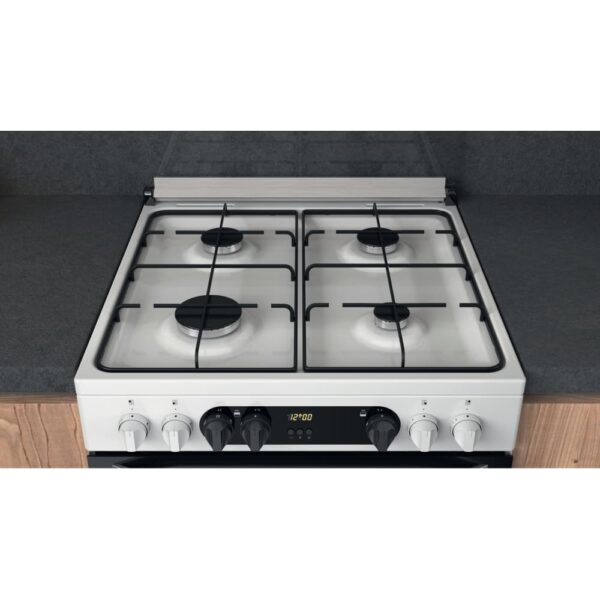 60cm Dual Fuel Cooker with Double Oven, White, A Rated - Hotpoint HDM67G9C2CW - Naamaste London Homewares - 9