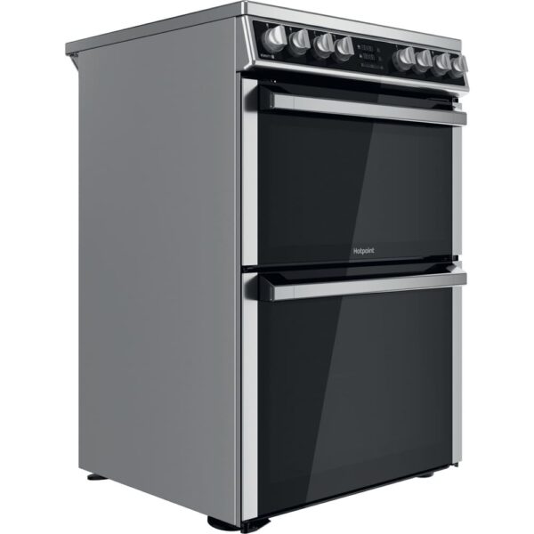 Ceramic Electric Cooker with Double Oven, Silver - Hotpoint HDM67V8D2CX - Naamaste London Homewares - 3