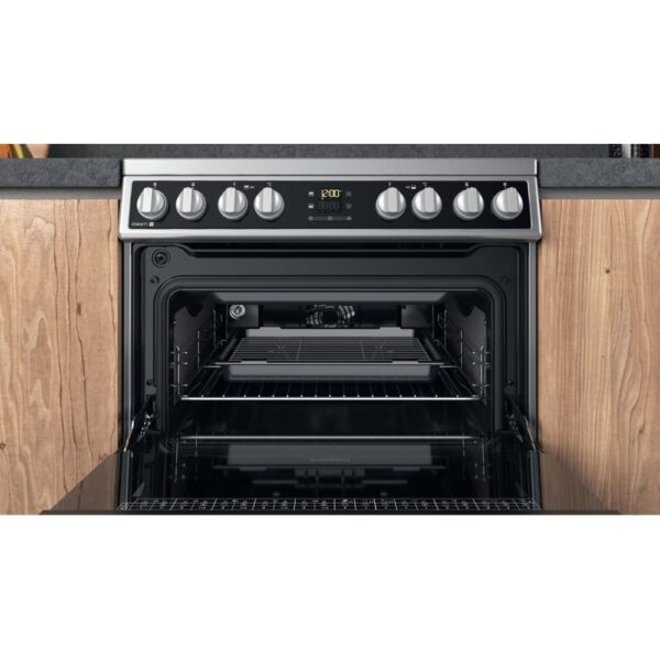 Ceramic Electric Cooker with Double Oven, Silver - Hotpoint HDM67V8D2CX - Naamaste London Homewares - 9