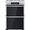 60cm Dual Fuel Cooker with Double Oven, Silver, A Rated - Hotpoint HDM67G8C2CX - Naamaste London Homewares - 1