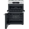 60cm Dual Fuel Cooker with Double Oven, Silver, A Rated - Hotpoint HDM67G8C2CX - Naamaste London Homewares - 2