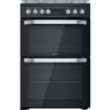 60cm Dual Fuel Cooker with Double Oven, Black, A Rated - Hotpoint HDM67G9C2CB - Naamaste London Homewares - 1