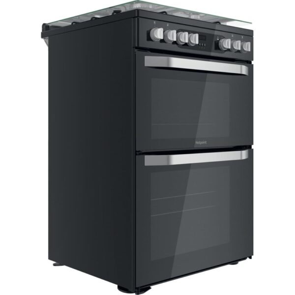 60cm Dual Fuel Cooker with Double Oven, Black, A Rated - Hotpoint HDM67G9C2CB - Naamaste London Homewares - 4