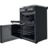 60cm Dual Fuel Cooker with Double Oven, Black, A Rated - Hotpoint HDM67G9C2CB - Naamaste London Homewares - 5