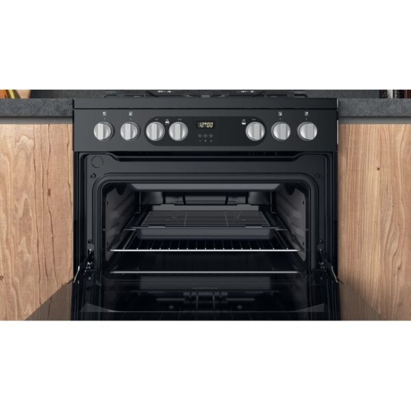 60cm Dual Fuel Cooker with Double Oven, Black, A Rated - Hotpoint HDM67G9C2CB - Naamaste London Homewares - 8