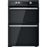 60cm Induction Electric Cooker with Double Oven, Black - Hotpoint HDT67I9HM2C - Naamaste London Homewares - 1