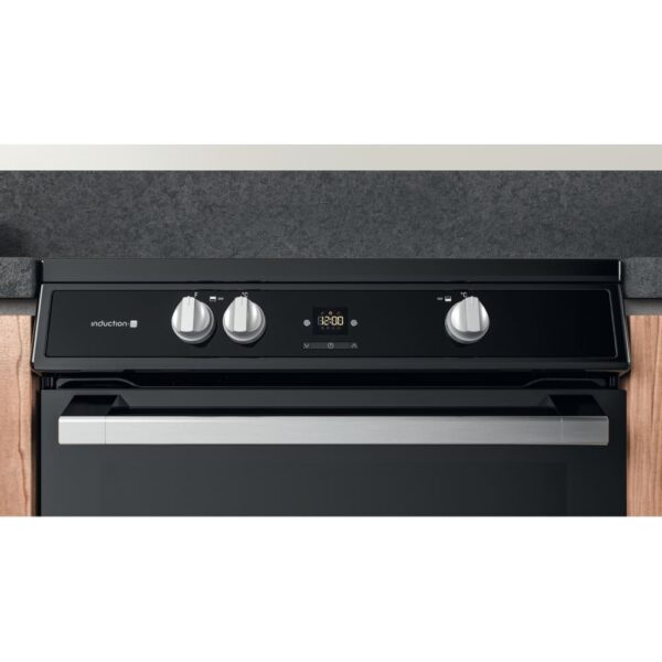 60cm Induction Electric Cooker with Double Oven, Black - Hotpoint HDT67I9HM2C - Naamaste London Homewares - 8