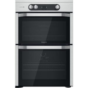 60cm Induction Electric Cooker with Double Oven, Silver - Hotpoint HDM67I9H2CX - Naamaste London Homewares - 1