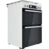 60cm Freestanding Double Oven Gas Cooker, White - Hotpoint HD67G02CCW - Naamaste London Homewares - 3