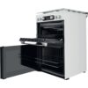 60cm Freestanding Double Oven Gas Cooker, White - Hotpoint HD67G02CCW - Naamaste London Homewares - 4