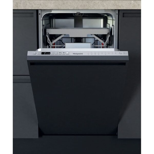 Fully Integrated Slimline Dishwasher, Black, E Rated - Hotpoint HSIO3T223WCEUKN - Naamaste London Homewares - 1