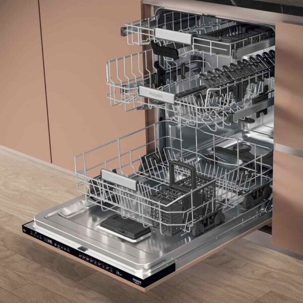 Built-In Fully Integrated Dishwasher, Hydroforce, C Rated - Hotpoint H8IHP42LUK - Naamaste London Homewares - 11