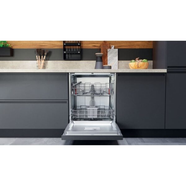 60cm Semi Integrated Dishwasher, Stainless Steel, E Rated - Hotpoint H3BL626XUK - Naamaste London Homewares - 4