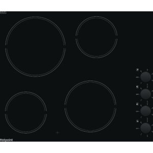 58cm Electric Ceramic Hob, 4 Zone, Black - Hotpoint HR620RH - Naamaste London Homewares - 1