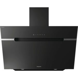 90cm Chimney Cooker Hood, Black, A Rated - Hotpoint PHVS91FLTDPK - Naamaste London Homewares - 1