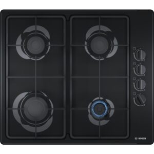 58cm 4 Burner Gas Hob, Black - Bosch PBP6B6B60 Series 2 - Naamaste London Homewares - 1