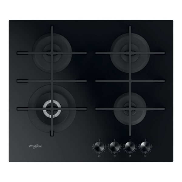 60cm Built In 4 Burner Gas Hob, Black - Whirlpool GOWL628NB - Naamaste London Homewares - 1