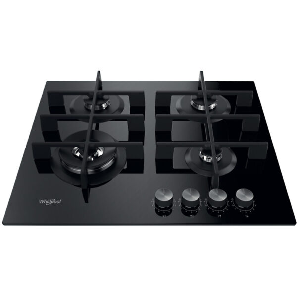 60cm Built In 4 Burner Gas Hob, Black - Whirlpool GOWL628NB - Naamaste London Homewares - 2