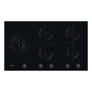 86cm Built In 5 Burner Gas Hob, Black Ceramic Glass - Whirlpool GOWL958NB - Naamaste London Homewares - 1