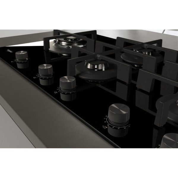 86cm Built In 5 Burner Gas Hob, Black Ceramic Glass - Whirlpool GOWL958NB - Naamaste London Homewares - 3