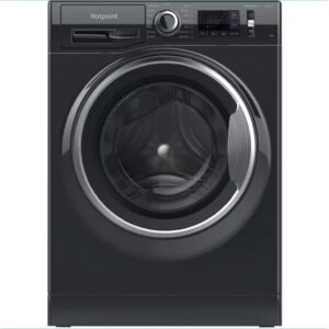 9kg 1400rpm Hotpoint Washing Machine, ActiveCare, Black - NM11948BCAUK - Naamaste London Homewares - 1