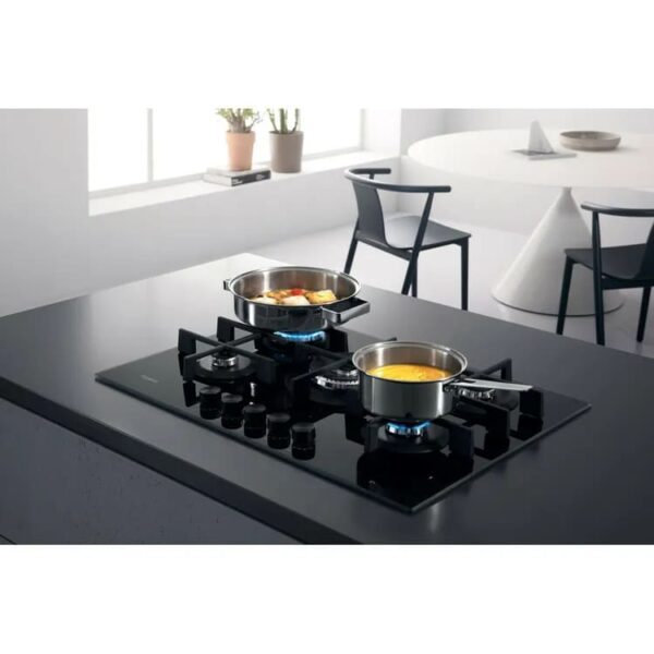 73cm Built In 5 Burner Gas Hob, Black Ceramic Glass - Whirlpool GOWL758NB - Naamaste London Homewares - 11