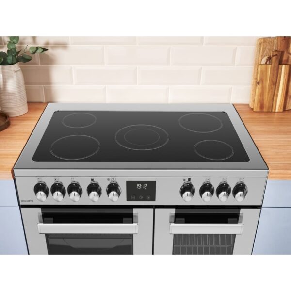 90cm Ceramic Belling Range Cooker, Black - RCA COOKCENTRE 90E B - Naamaste London Homewares - 17