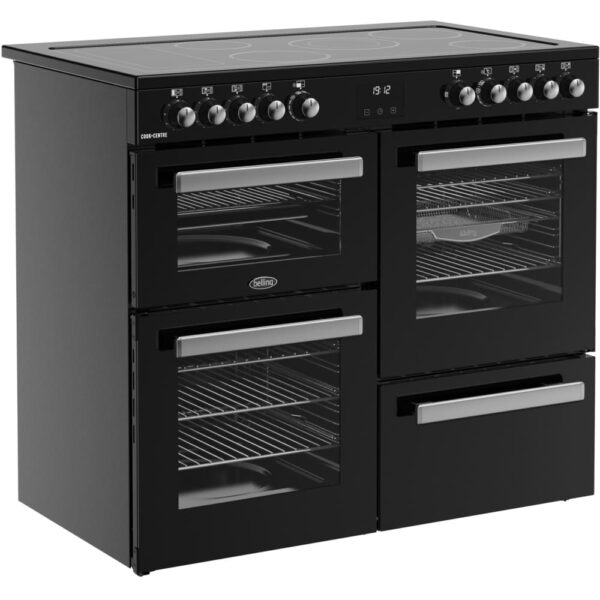 100cm Ceramic Belling Range Cooker, Black - RCA COOKCENTRE 100E - Naamaste London Homewares - 6