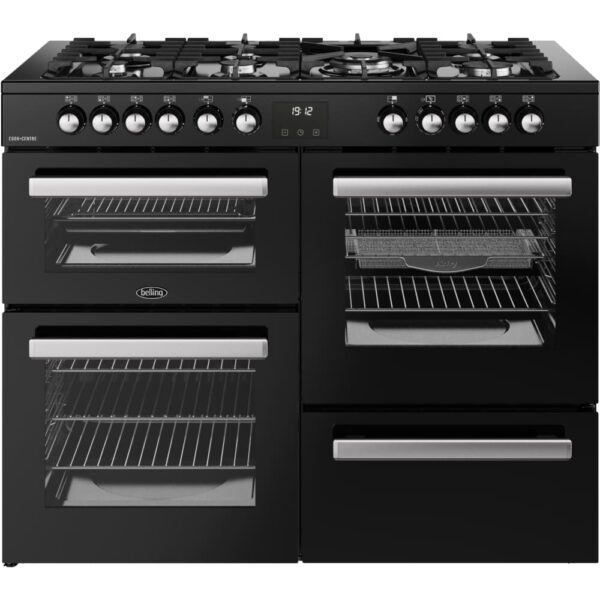 110cm Dual Fuel Belling Range Cooker, Black - RCA COOKCENTRE 110DF - Naamaste London Homewares - 1