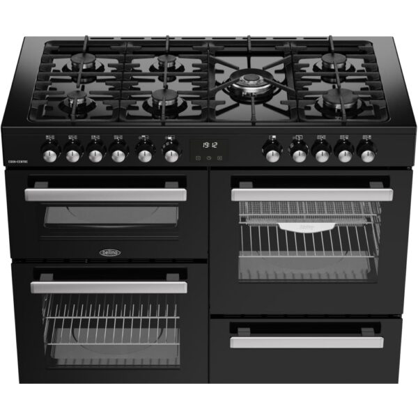 110cm Dual Fuel Belling Range Cooker, Black - RCA COOKCENTRE 110DF - Naamaste London Homewares - 8