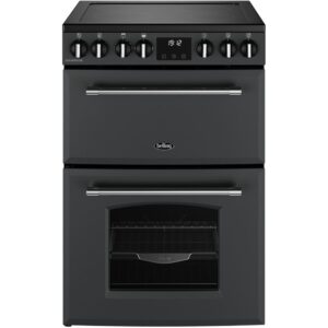 70L Freestanding Electric Cooker with Double Oven, Anthracite - Belling Farmhouse 60E - Naamaste London Homewares - 1