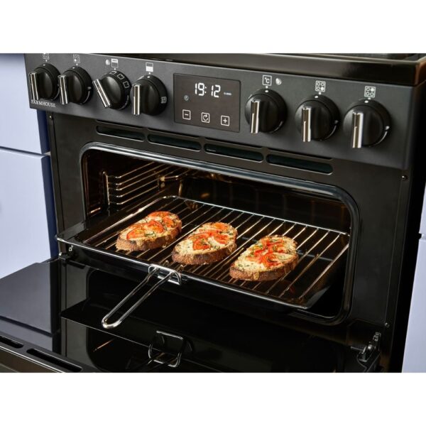 Ceramic Electric Cooker with Double Oven, Black, A Rated - Belling Farmhouse 60E - Naamaste London Homewares - 16