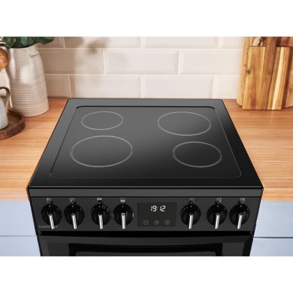 Ceramic Electric Cooker with Double Oven, Black, A Rated - Belling Farmhouse 60E - Naamaste London Homewares - 17