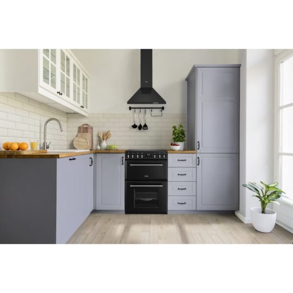 Ceramic Electric Cooker with Double Oven, Black, A Rated - Belling Farmhouse 60E - Naamaste London Homewares - 2