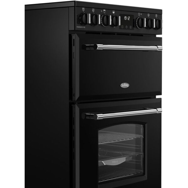 Ceramic Electric Cooker with Double Oven, Black, A Rated - Belling Farmhouse 60E - Naamaste London Homewares - 5