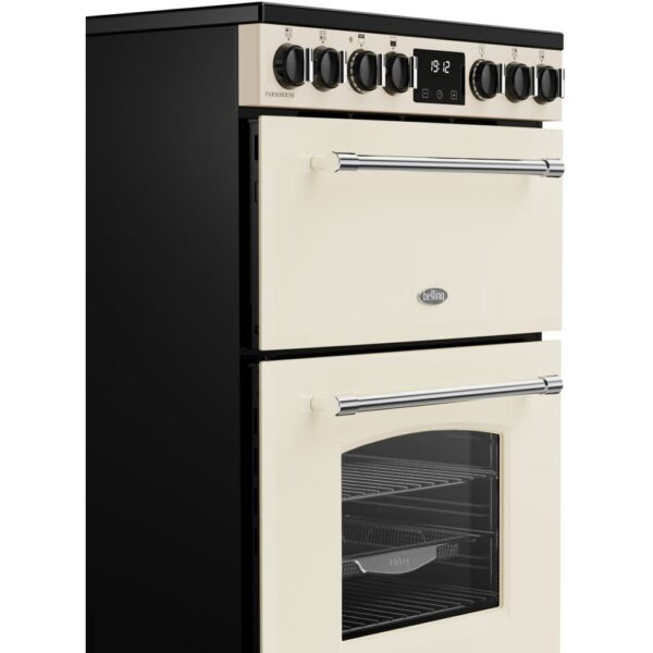 Ceramic Electric Cooker with Double Oven, Cream - Belling Farmhouse 60E - Naamaste London Homewares - 5