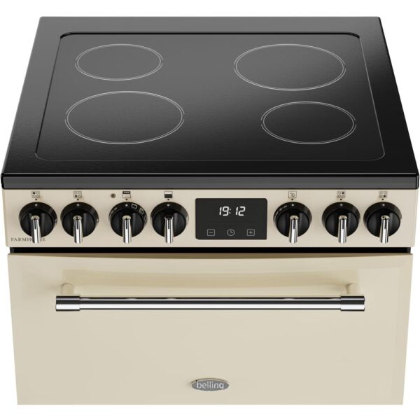 Ceramic Electric Cooker with Double Oven, Cream - Belling Farmhouse 60E - Naamaste London Homewares - 8