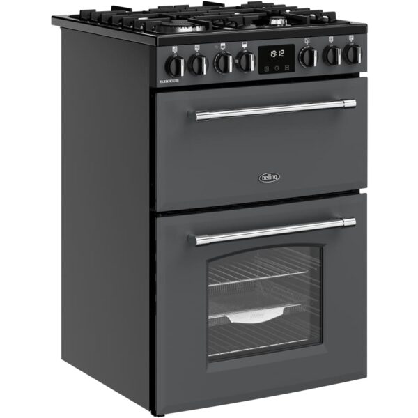 70L Dual Fuel Cooker with Double Oven, Grey - Belling MRA FARMHOUSE 60DF Naamaste London Homewares - 2