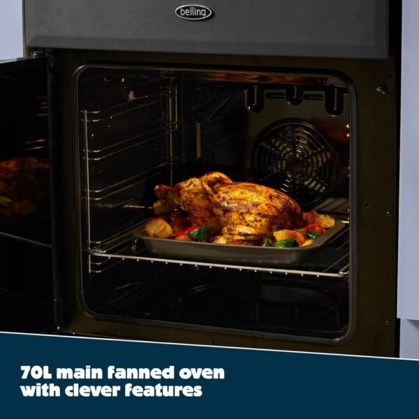 70L Dual Fuel Cooker with Double Oven, Grey - Belling MRA FARMHOUSE 60DF Naamaste London Homewares - 15