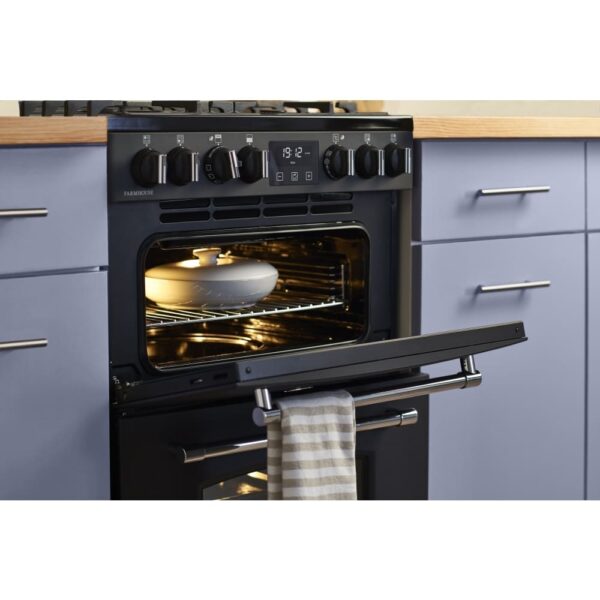 70L Dual Fuel Cooker with Double Oven, Grey - Belling MRA FARMHOUSE 60DF Naamaste London Homewares - 9