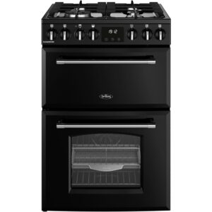 70L Dual Fuel Cooker with Double Oven, Black, A Rated - Belling MRA FARMHOUSE 60DF - Naamaste London Homewares - 1