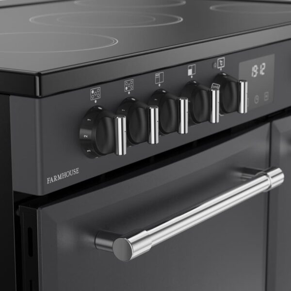 90cm Ceramic Belling Range Cooker, Grey - RCA FARMHOUSE 90E AN - Naamaste London Homewares - 4