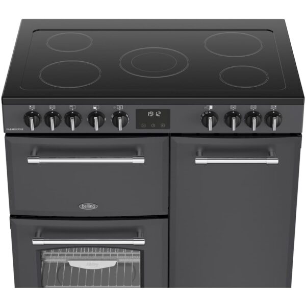 90cm Ceramic Belling Range Cooker, Grey - RCA FARMHOUSE 90E AN - Naamaste London Homewares - 7