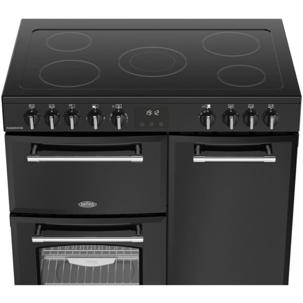 90cm Ceramic Belling Range Cooker, Black - RCA FARMHOUSE 90E - Naamaste London Homewares - 7