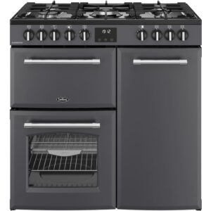 90cm Dual Fuel Belling Range Cooker, Grey, A Rated - RCA FARMHOUSE 90DF - Naamaste London Homewares - 1